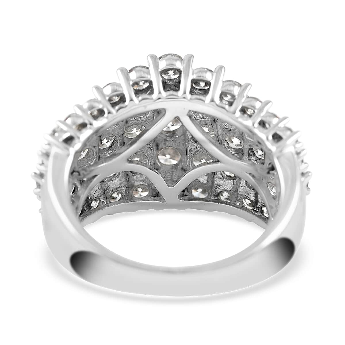 NY Closeout 10K White Gold G-H I1 Diamond Cluster Ring (Size 7.0) 7.50 Grams 3.00 ctw image number 4