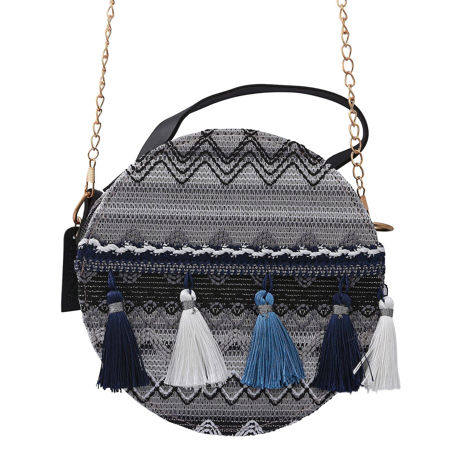Thailand Designer Closeout, Royal Siamese Handmade Embroidery Gray Faux Leather Mini Bag