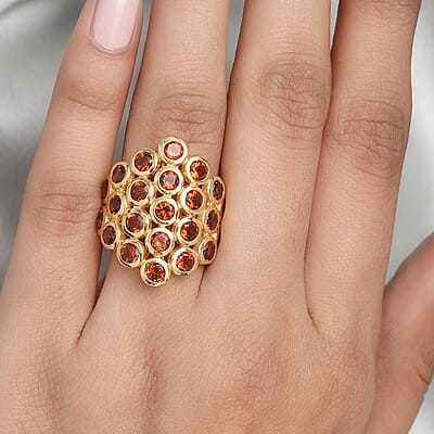 Madeira Citrine 3.45 ctw Cluster Ring in 14K YG Over Sterling Silver (Size 5.5)