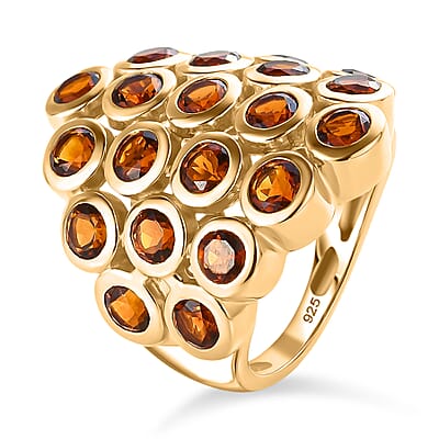 Madeira Citrine 3.45 ctw Cluster Ring in 14K YG Over Sterling Silver (Size 5.5)
