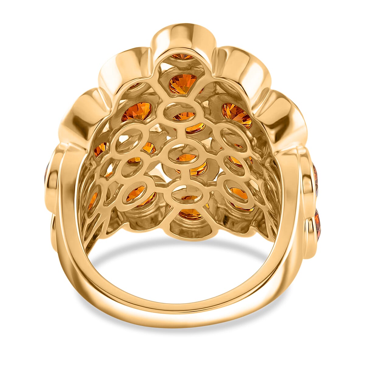 Madeira Citrine 3.45 ctw Cluster Ring in 14K YG Over Sterling Silver (Size 5.5)