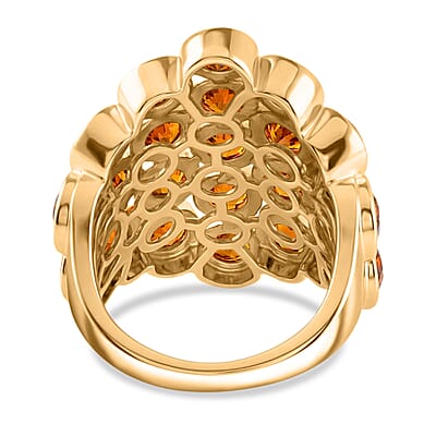 Madeira Citrine 3.45 ctw Cluster Ring in 14K YG Over Sterling Silver (Size 5.5)
