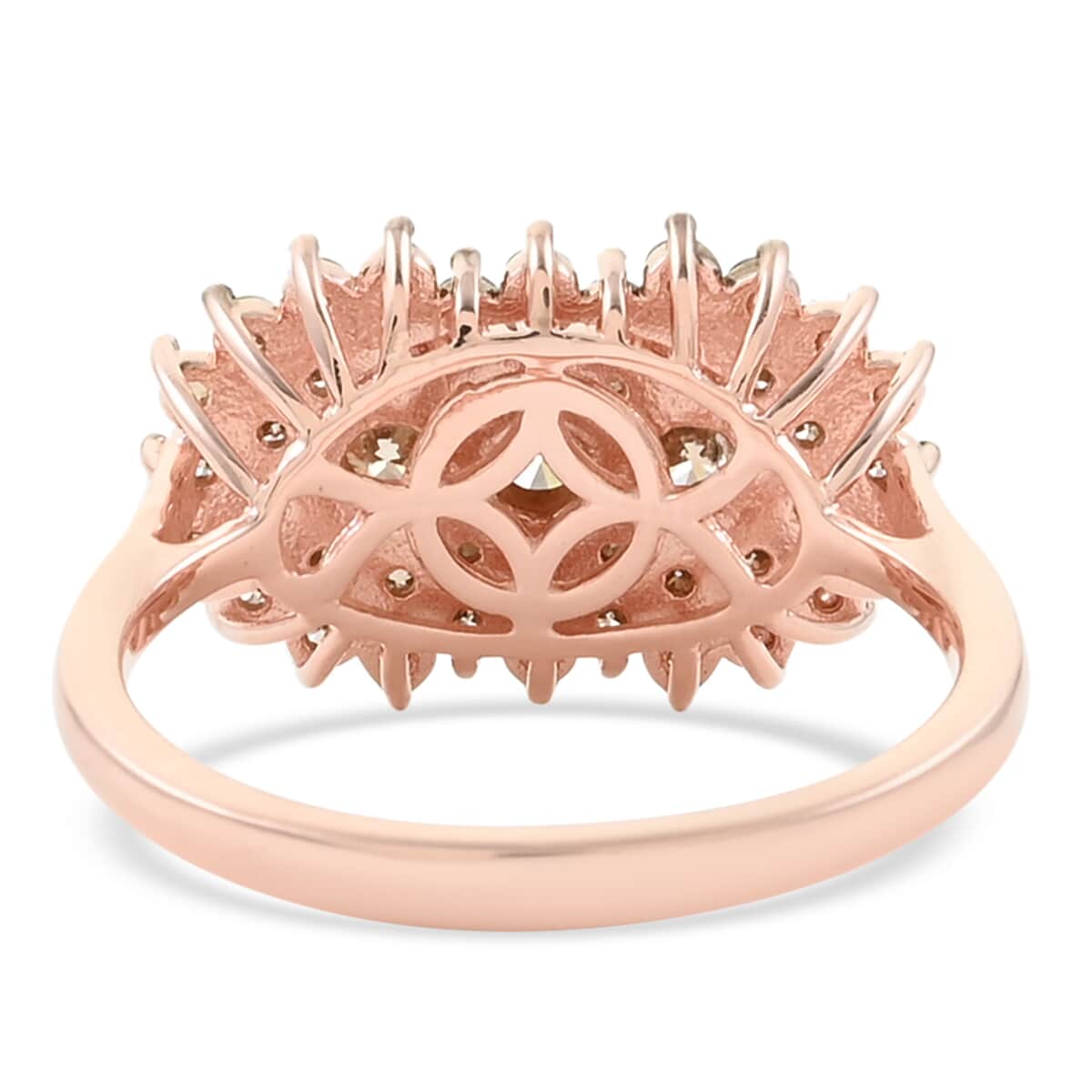 Natural Champagne Diamond Cluster Ring in Vermeil Rose Gold Over Sterling Silver (Size 10.0) 2.00 ctw image number 4