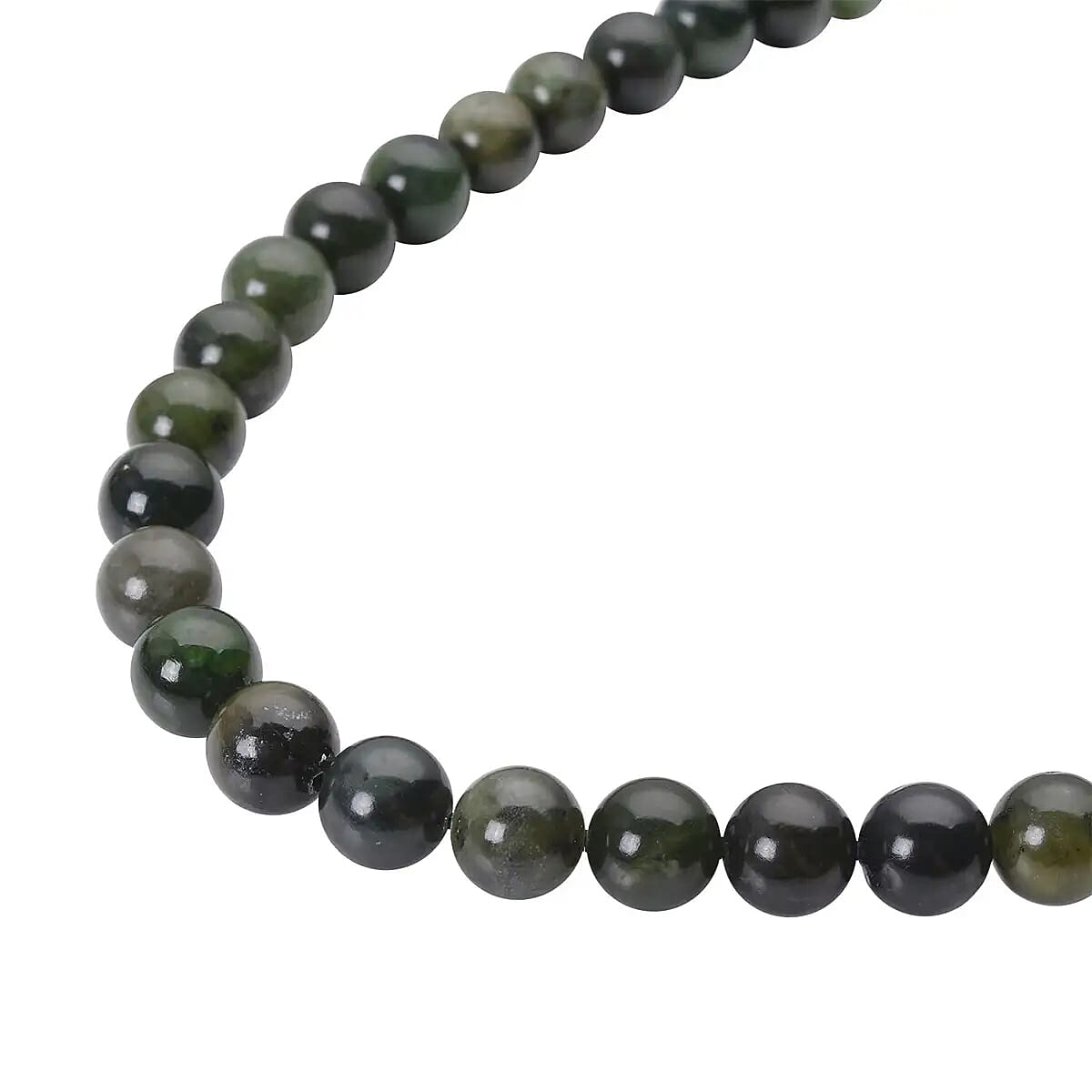 Canadian Natural Jade Beaded Necklace, Jade Beads Necklace, Rhodium Over Sterling Silver Necklace, Gradual Beads Necklace, 20 Inch Necklace 337.50 ctw image number 3