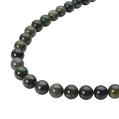 Canadian Natural Jade Beaded Necklace, Jade Beads Necklace, Rhodium Over Sterling Silver Necklace, Gradual Beads Necklace, 20 Inch Necklace 337.50 ctw