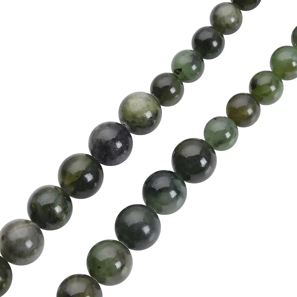 Canadian Natural Jade Beaded Necklace, Jade Beads Necklace, Rhodium Over Sterling Silver Necklace, Gradual Beads Necklace, 20 Inch Necklace 337.50 ctw image number 4