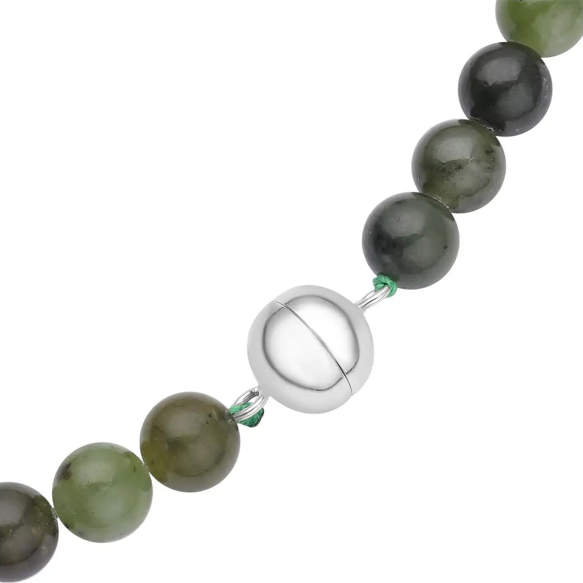 Canadian Natural Jade Beaded Necklace, Jade Beads Necklace, Rhodium Over Sterling Silver Necklace, Gradual Beads Necklace, 20 Inch Necklace 337.50 ctw image number 5