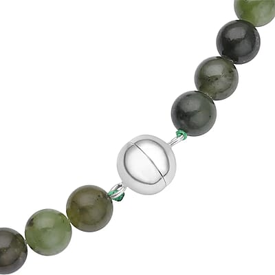 Canadian Natural Jade Beaded Necklace, Jade Beads Necklace, Rhodium Over Sterling Silver Necklace, Gradual Beads Necklace, 20 Inch Necklace 337.50 ctw