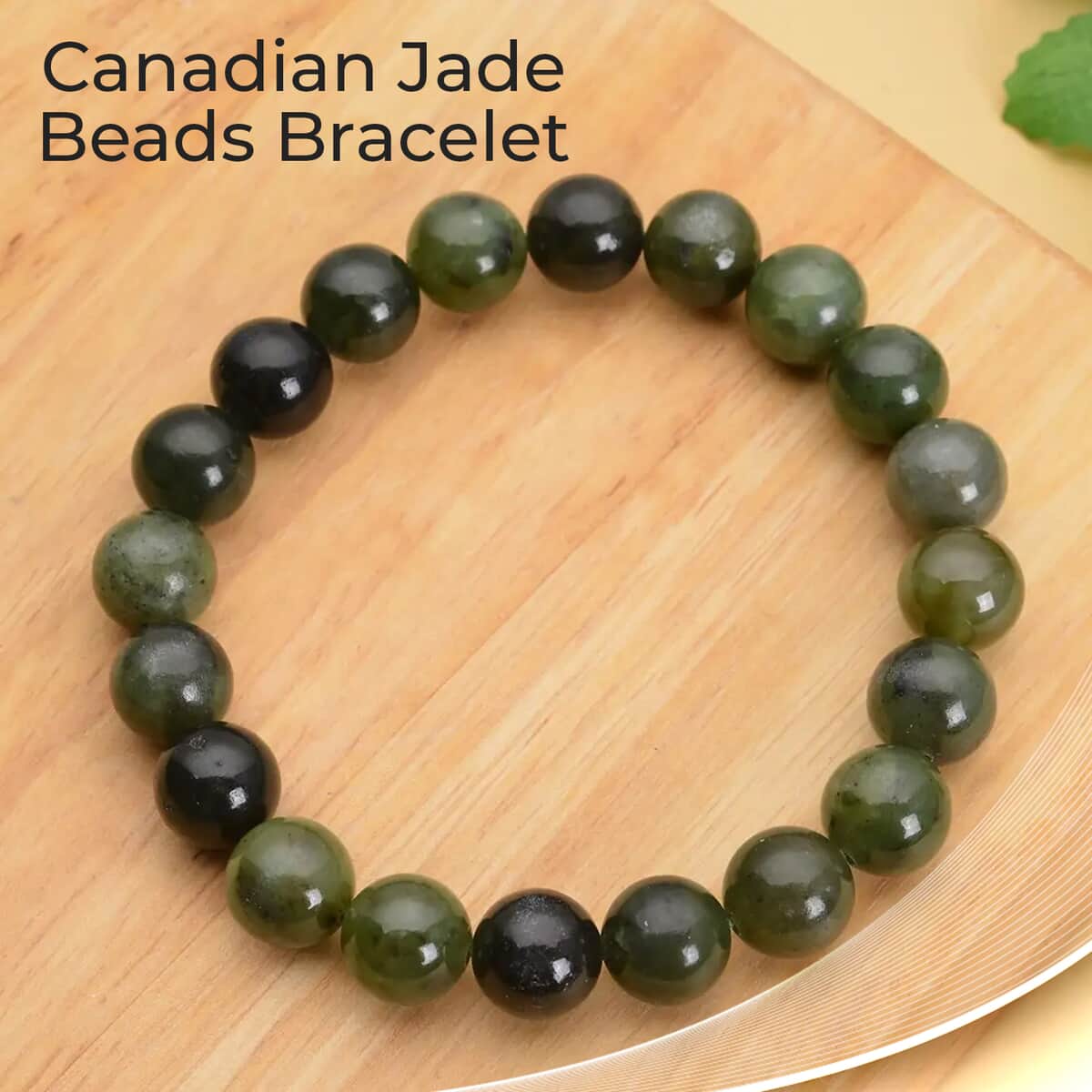 Canadian Jade 166.50 ctw Bracelet, Beaded Stretch Bracelet, Jade Beads Bracelet image number 1