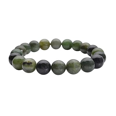 Canadian Jade 166.50 ctw Bracelet, Beaded Stretch Bracelet, Jade Beads Bracelet