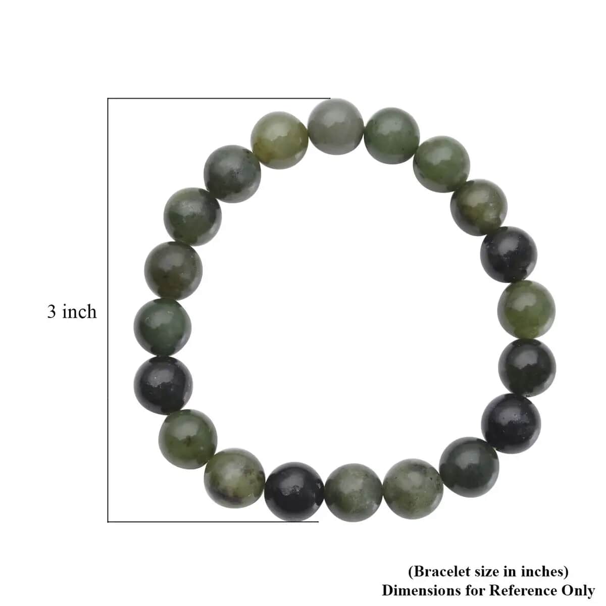 Canadian Jade 166.50 ctw Bracelet, Beaded Stretch Bracelet, Jade Beads Bracelet image number 6