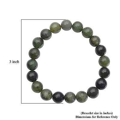 Canadian Jade 166.50 ctw Bracelet, Beaded Stretch Bracelet, Jade Beads Bracelet