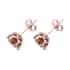 LUXORO 10K Rose Gold Portuguese Cut 161 Facet Champagne Moissanite Stud Earrings 2.15 ctw image number 3