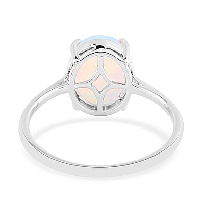 Certified & Appraised Luxoro AAA Ethiopian Welo Opal 2.40 ctw Solitaire Ring in 10K White Gold (Size 10.0)