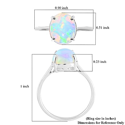 Certified & Appraised Luxoro AAA Ethiopian Welo Opal 2.40 ctw Solitaire Ring in 10K White Gold (Size 10.0)