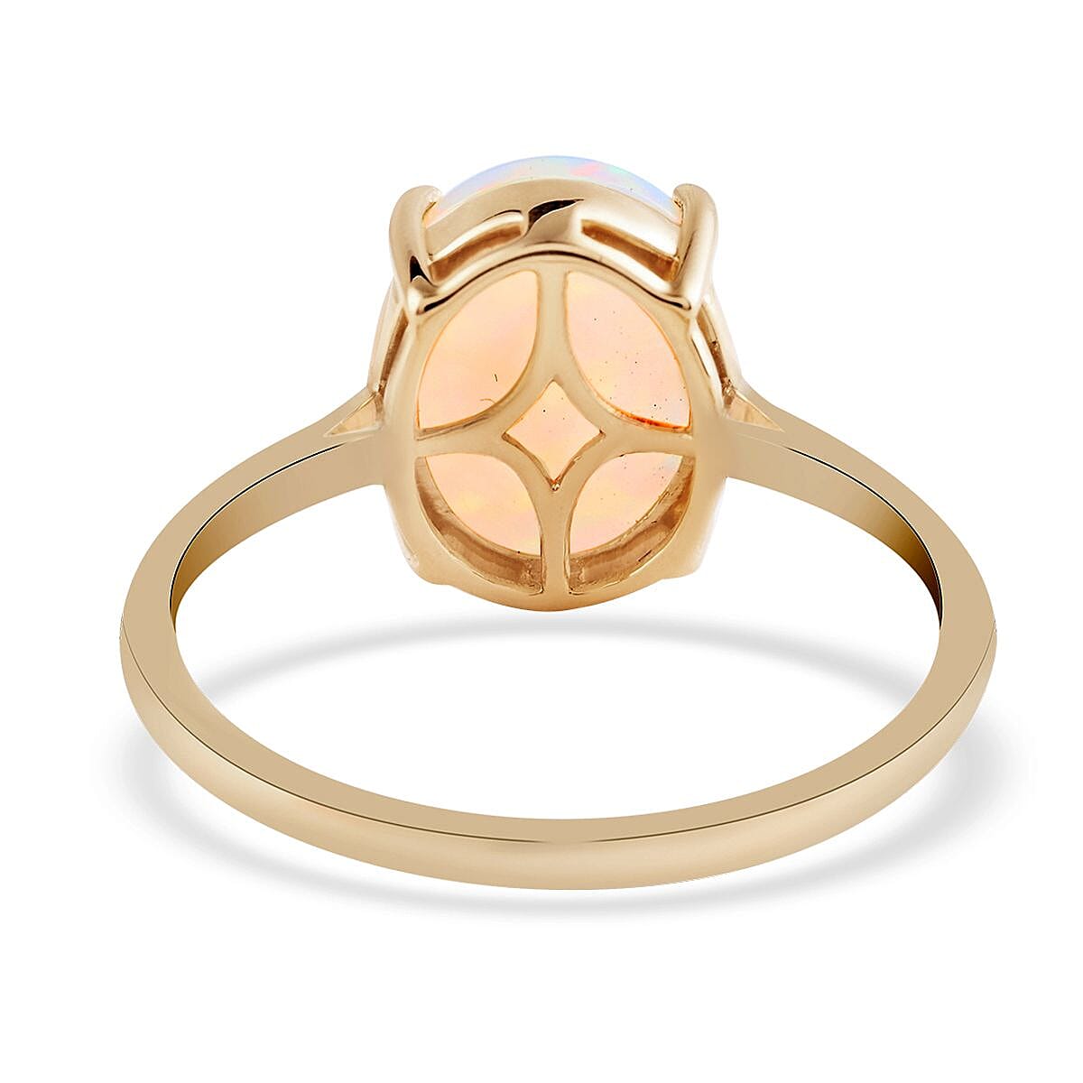 Certified & Appraised Luxoro AAA Ethiopian Welo Opal 2.40 ctw Solitaire Ring in 10K Yellow Gold (Size 6.0) image number 4