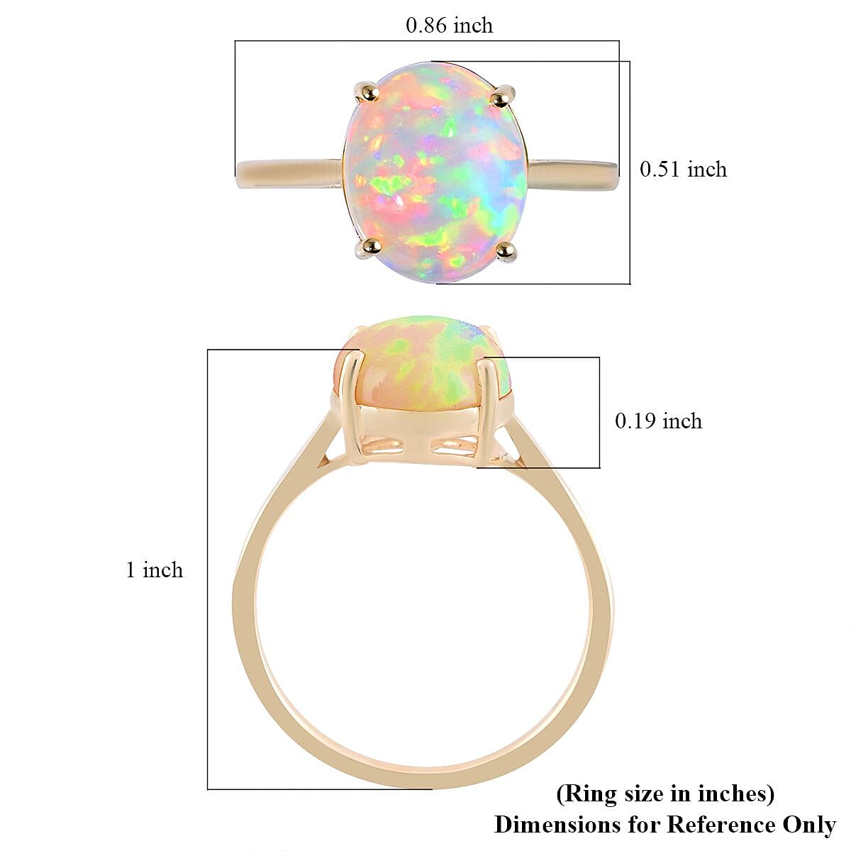Certified & Appraised Luxoro AAA Ethiopian Welo Opal 2.40 ctw Solitaire Ring in 10K Yellow Gold (Size 6.0) image number 5