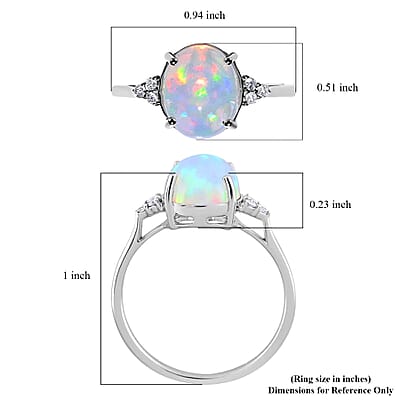 Certified Appraised Luxoro AAA Ethiopian Welo Opal and G-H I1 Diamond 2.45 ctw Ring in 10K White Gold (Size 10.0)