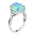 Certified & Appraised LUXORO 10K White Gold AAA Ethiopian Welo Opal and G-H I1 Diamond Ring 2.25 Grams 3.20 ctw image number 3