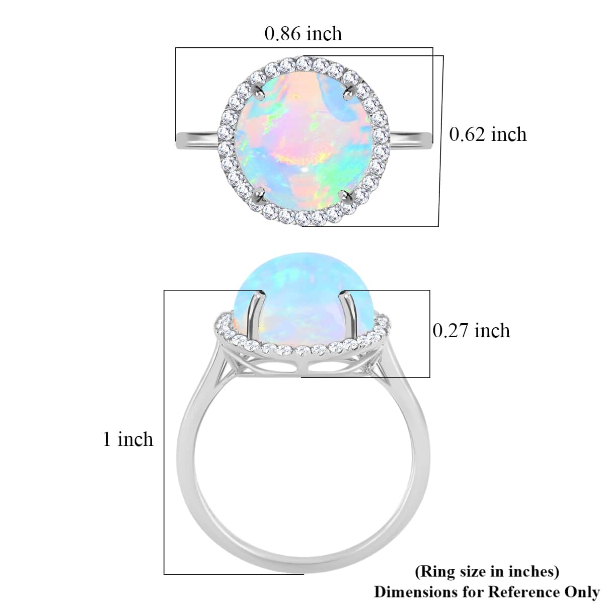Inspired by a halo design, this AAA Ethiopian Welo Opal ring symbolizes sanctity and perfection. Halo rings are popular throughout history for their uniqueness in illuminating the gemstone i image number 5