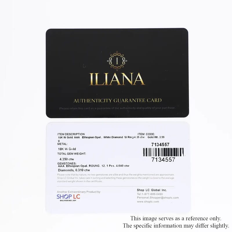 Certified and Appraised Iliana 18K White Gold AAA Ethiopian Welo Opal and G-H SI Diamond Halo Ring (Size 10.0) 4.35 ctw