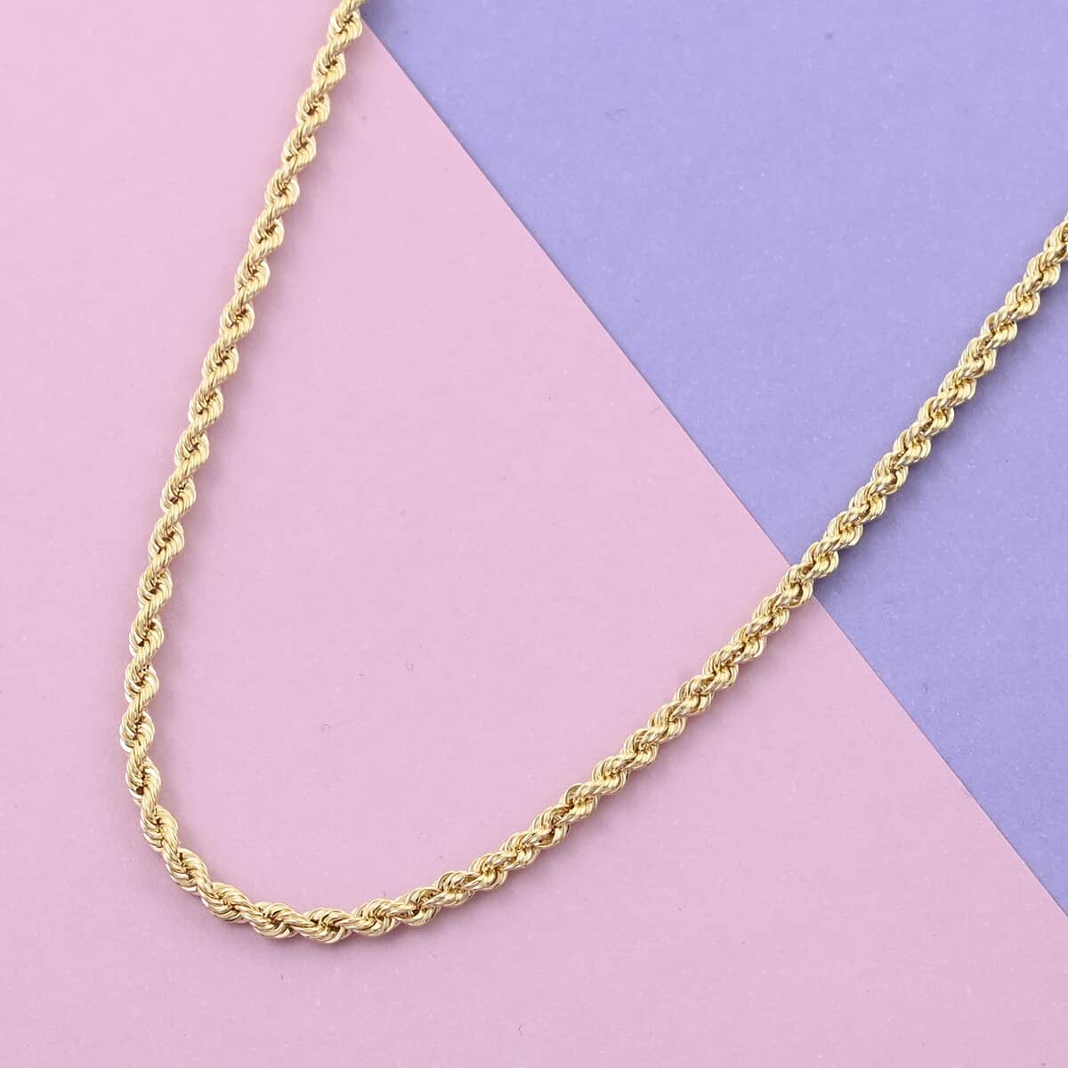 New York Closeout 10K Yellow Gold 3mm Rope Necklace 20 Inches 5.2 Grams image number 1