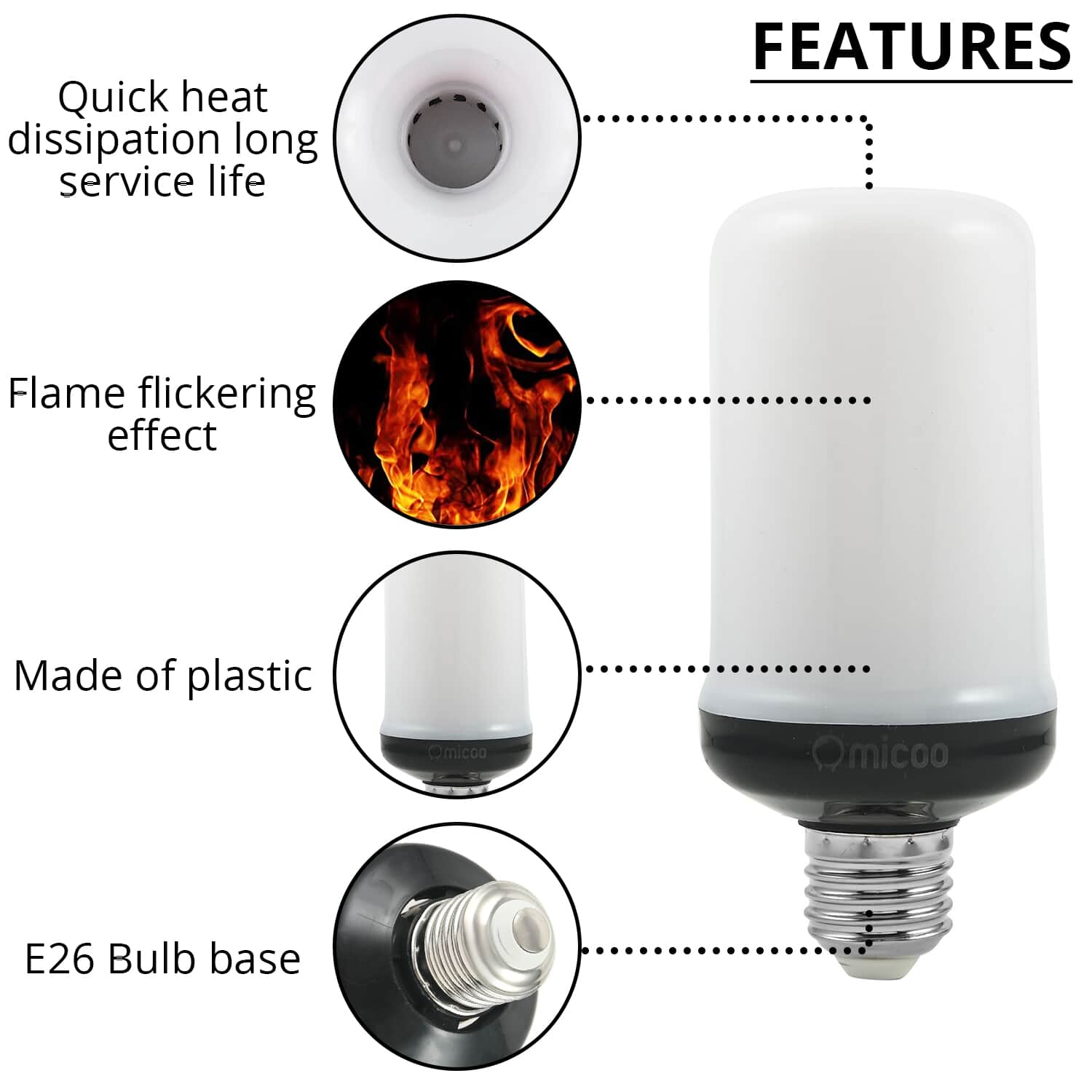 Omicoo led flame on sale effect light bulb