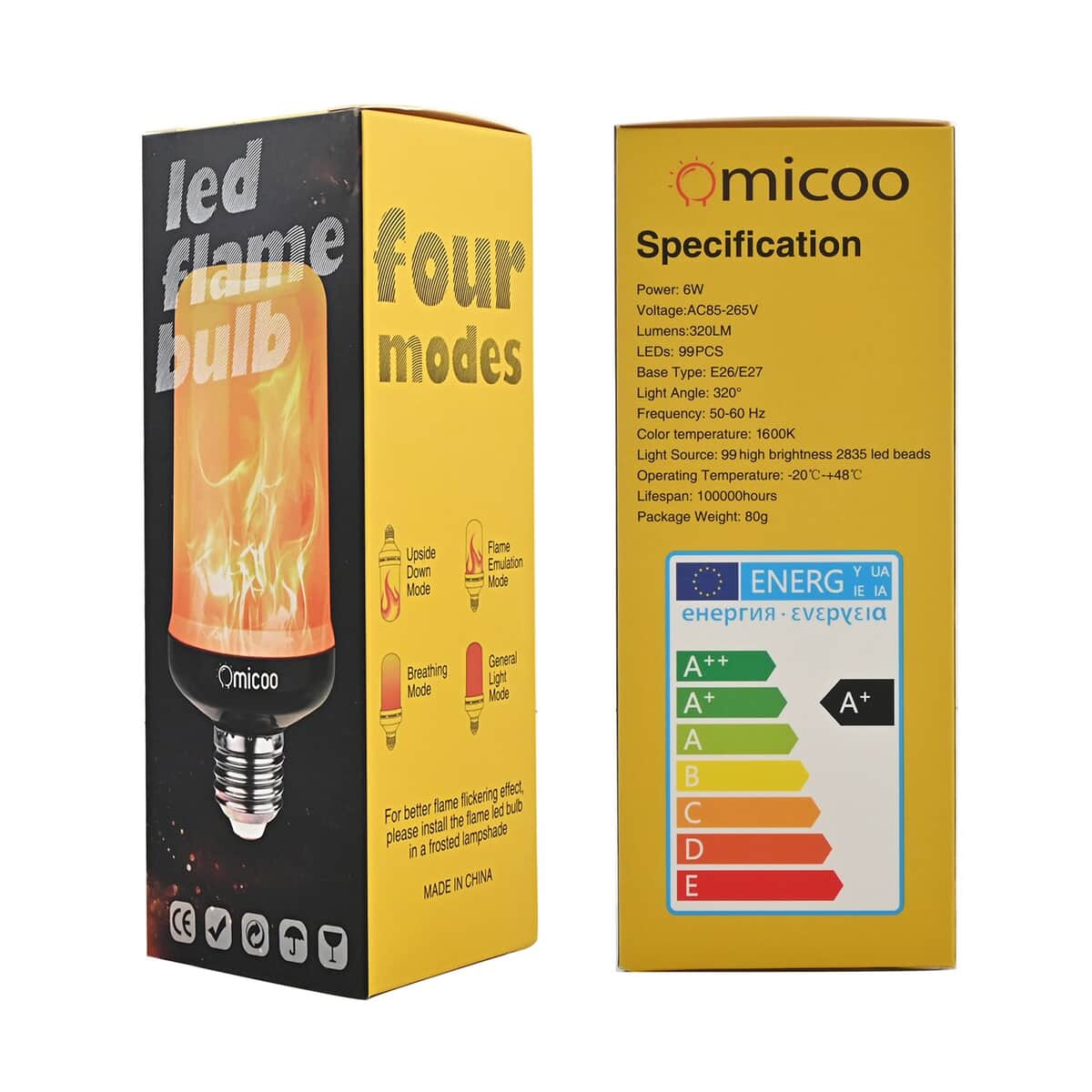 OMICOO 4pcs LED Flame Bulbs -Orange image number 6