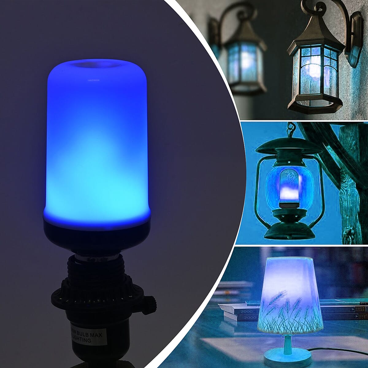 OMICOO 4pcs LED Flame Bulbs -Blue image number 1
