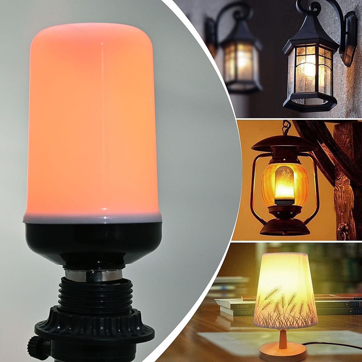 Omicoo 4pcs LED Flame Bulbs - Light Orange image number 1