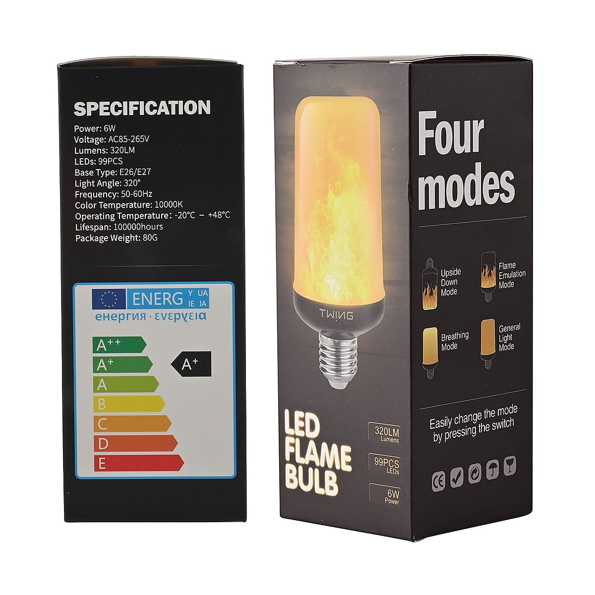 Omicoo 4pcs LED Flame Bulbs - Light Orange image number 6