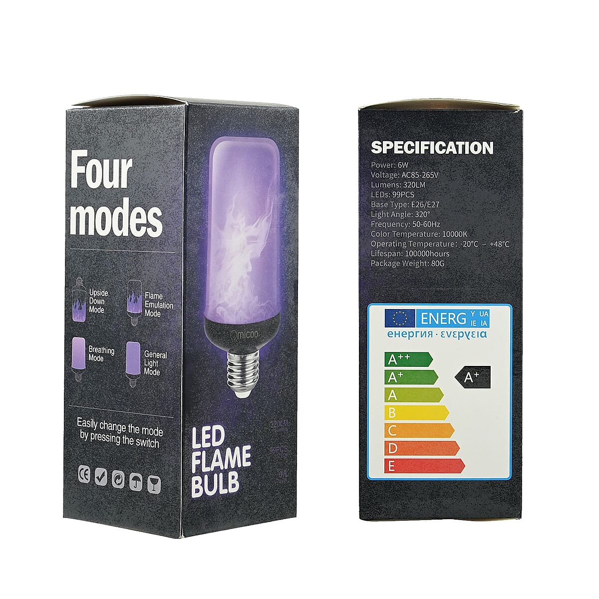 OMICOO 4pcs LED Flame Bulbs -Violet image number 6