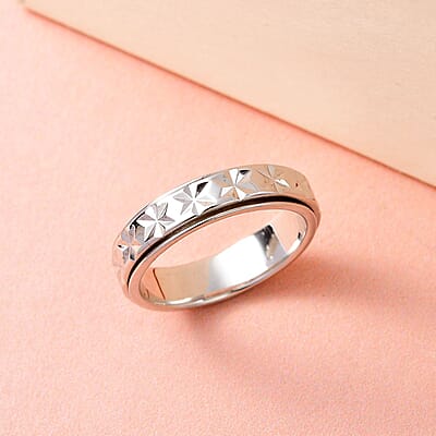 Sterling Silver Spinner Band Ring (Size 10.0) 2.70 Grams