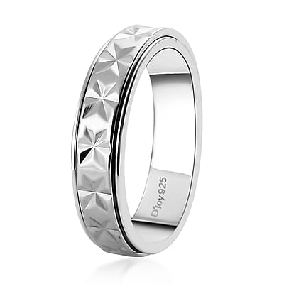 Sterling Silver Spinner Band Ring (Size 10.0) 2.70 Grams