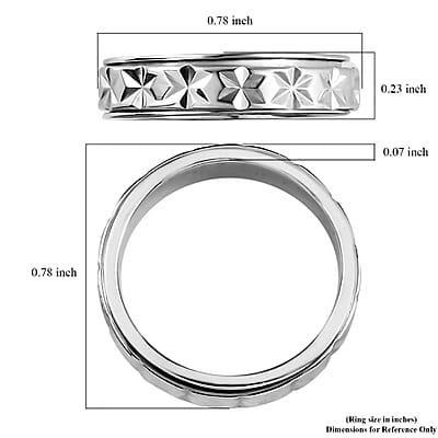 Sterling Silver Spinner Band Ring (Size 10.0) 2.70 Grams