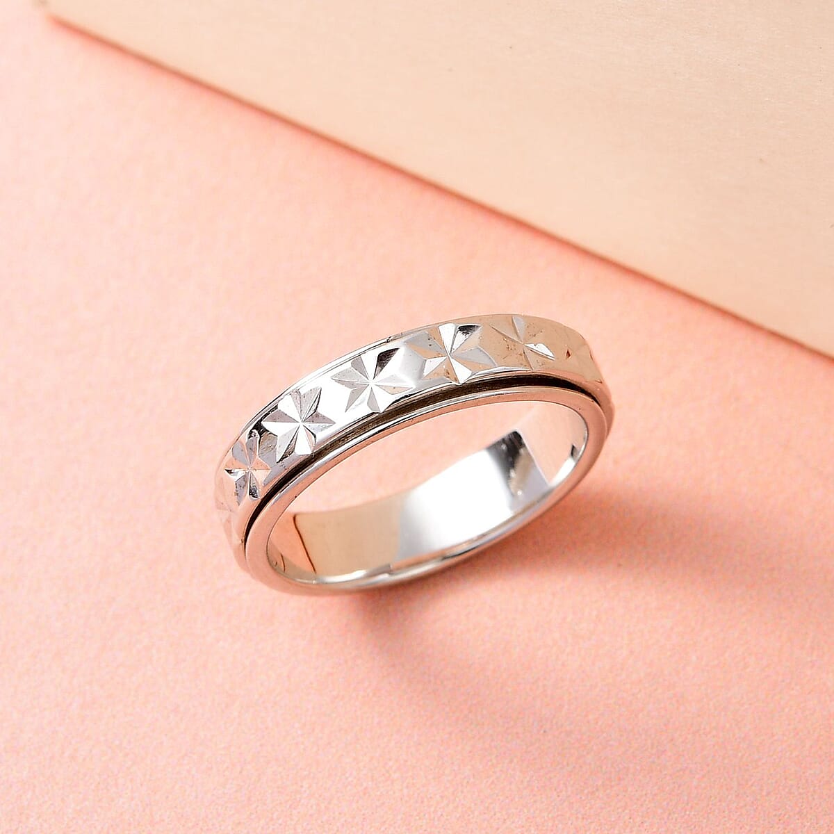 Sterling Silver Spinner Band Ring (Size 8.0) 2.70 Grams image number 1