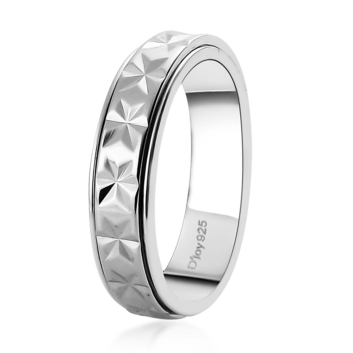 Sterling Silver Spinner Band Ring (Size 8.0) 2.70 Grams image number 3