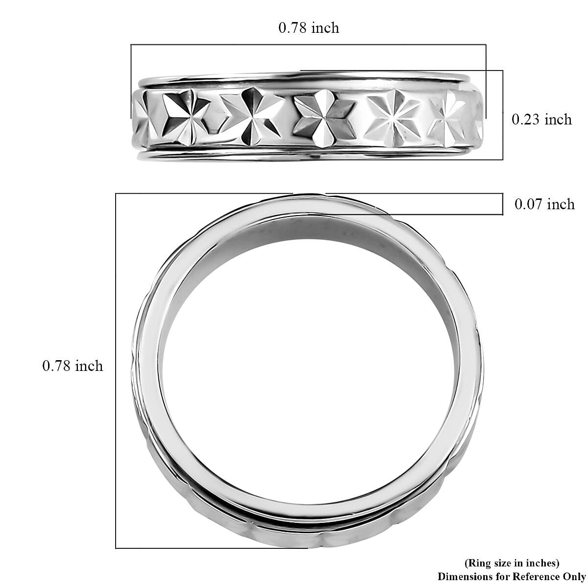Sterling Silver Spinner Band Ring (Size 8.0) 2.70 Grams image number 5
