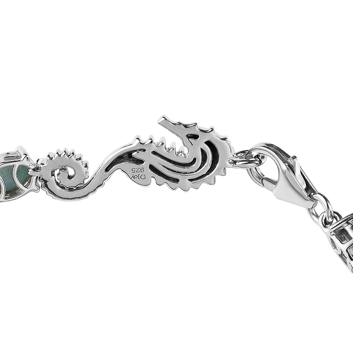 Larimar Tennis Bracelet with Sea Horse in Platinum Over Sterling Silver (7.25 In) 17.35 ctw image number 2