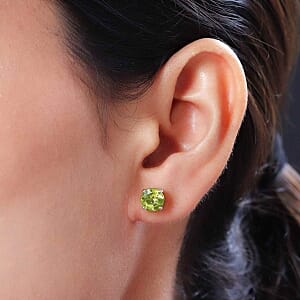Peridot 1.50 ctw Earrings in Platinum Over Sterling Silver