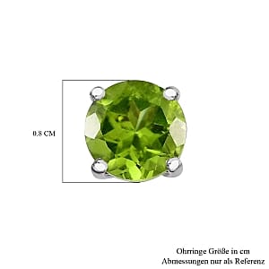 Peridot 1.50 ctw Earrings in Platinum Over Sterling Silver