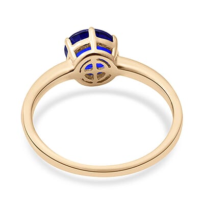 LUXORO 10K Yellow Gold AAA Tanzanian Blue Spinel and Diamond Ring (Size 10.0) 2.20 Grams 1.70 ctw