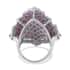 Orissa Rhodolite Garnet and Natural White Zircon Sparkle Ring in Platinum Over Sterling Silver (Size 7.0) 9.45 Grams 13.00 ctw image number 3