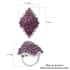 Orissa Rhodolite Garnet and Natural White Zircon Sparkle Ring in Platinum Over Sterling Silver (Size 7.0) 9.45 Grams 13.00 ctw image number 4