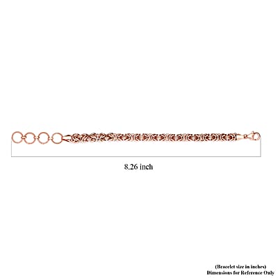Artisan Crafted 14K Rose Gold Over Sterling Silver Adjustable Byzantine Bracelet (7.25 In) 11.70 Grams