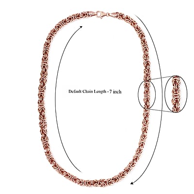 Artisan Crafted 14K Rose Gold Over Sterling Silver Byzantine Necklace 18 Inches 26.75 Grams