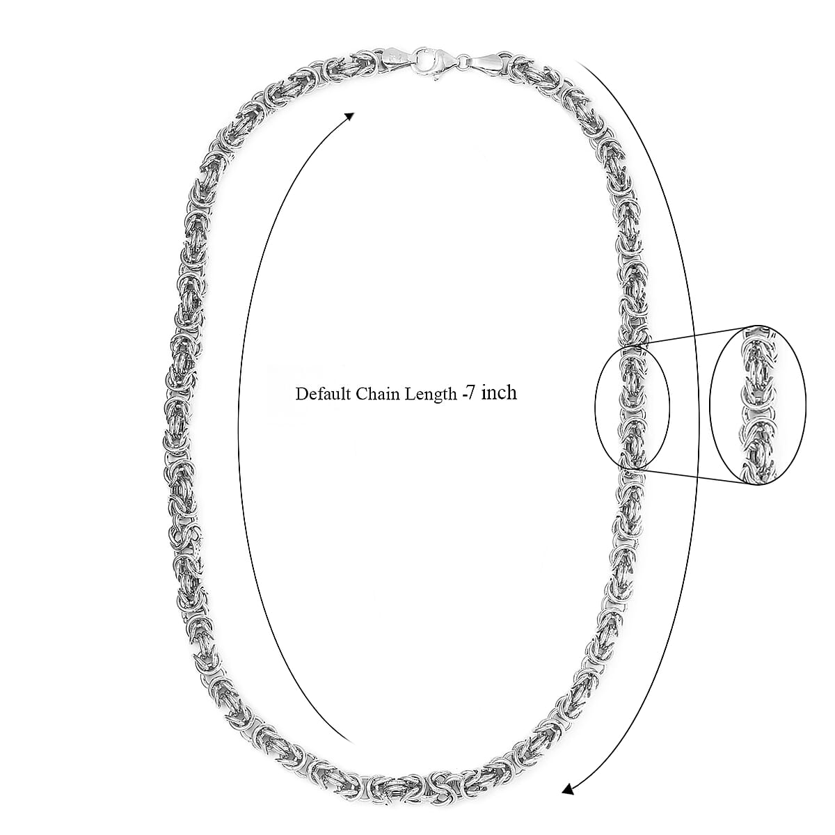Artisan Crafted Platinum Over Sterling Silver Byzantine Necklace 18 Inches 26.75 Grams image number 6