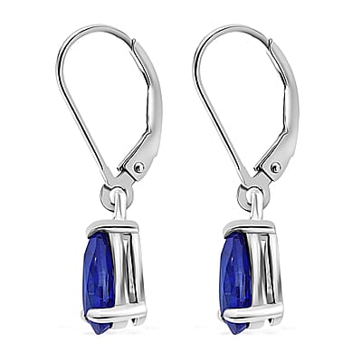 Tanzanian Blue Spinel (DF) Earrings, Sterling Silver Earrings, Lever Back Earrings, Drop Earrings, Dangle Earrings, Blue Earrings For Women 3.00 ctw