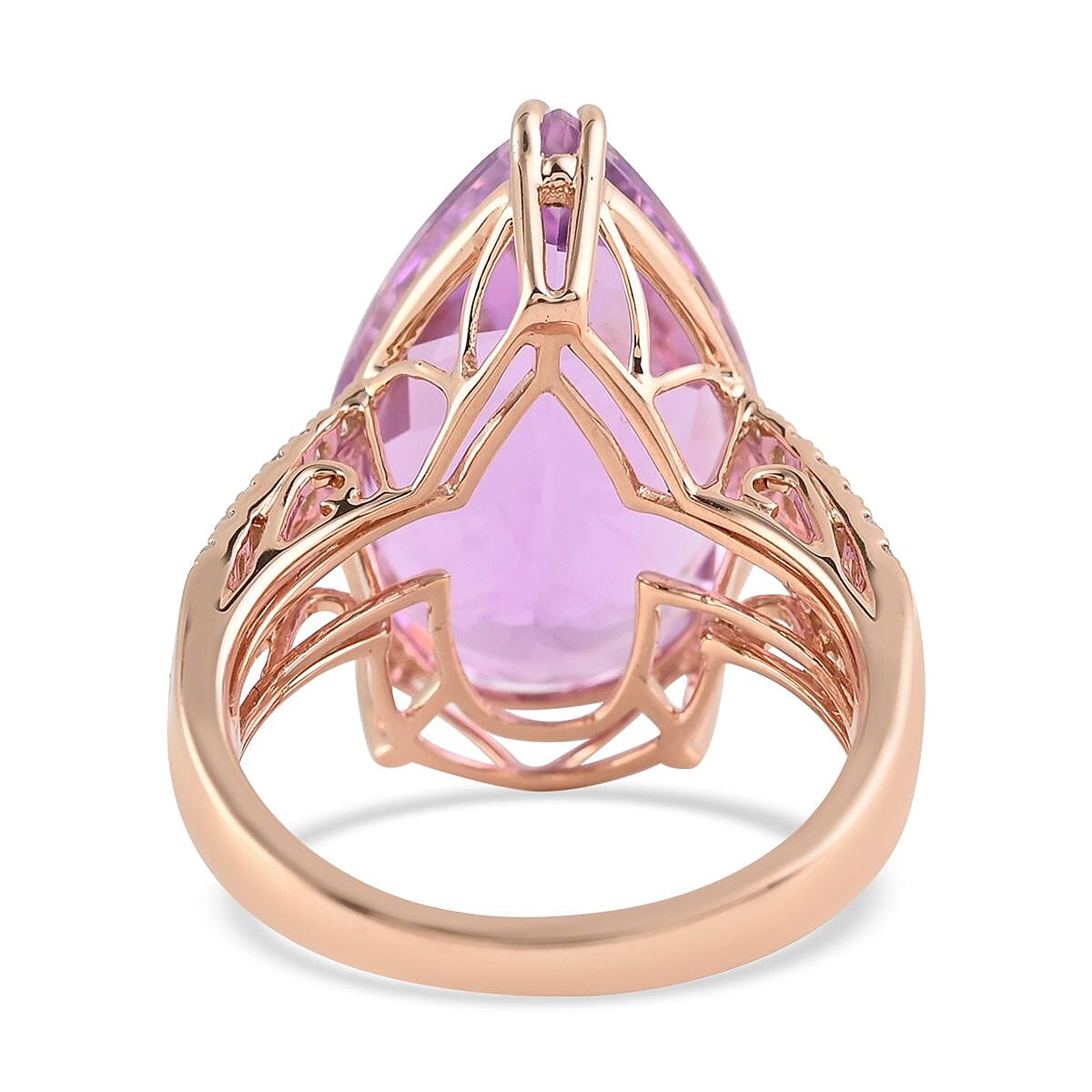 Certified & Appraised Iliana 18K Rose Gold AAA Patroke Kunzite and G-H SI Diamond Halo Ring (Size 10.0) 6.35 Grams 23.70 ctw