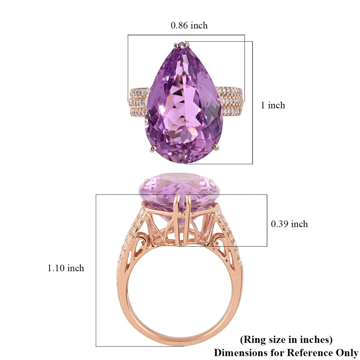 Certified & Appraised Iliana 18K Rose Gold AAA Patroke Kunzite and G-H SI Diamond Halo Ring (Size 10.0) 6.35 Grams 23.70 ctw image number 5